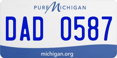 MI license plate DAD0587