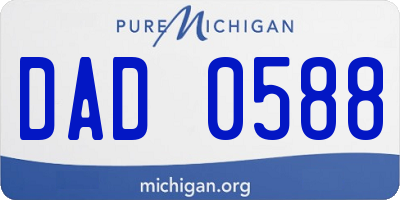 MI license plate DAD0588