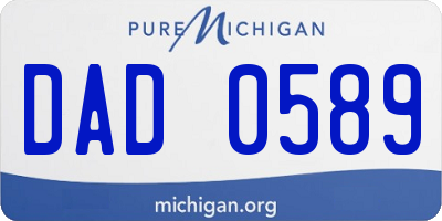 MI license plate DAD0589