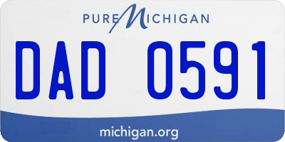 MI license plate DAD0591