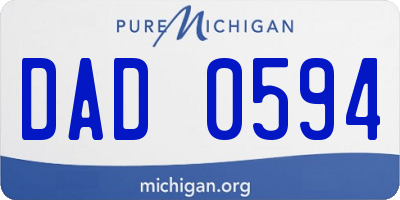 MI license plate DAD0594
