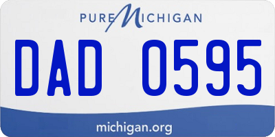MI license plate DAD0595