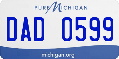 MI license plate DAD0599