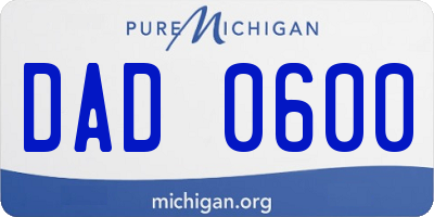 MI license plate DAD0600