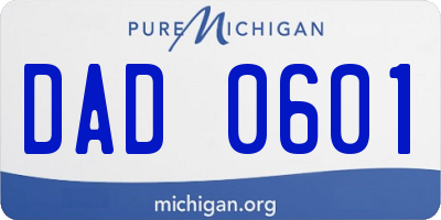 MI license plate DAD0601