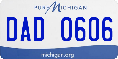 MI license plate DAD0606