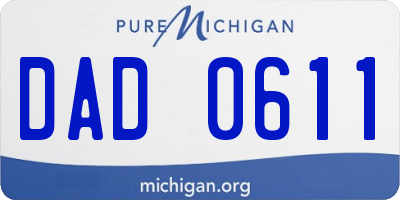 MI license plate DAD0611