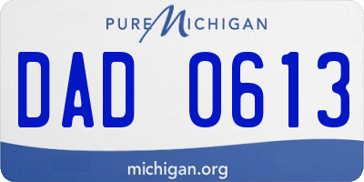 MI license plate DAD0613