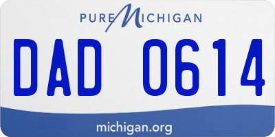 MI license plate DAD0614