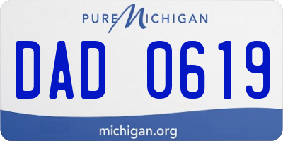 MI license plate DAD0619