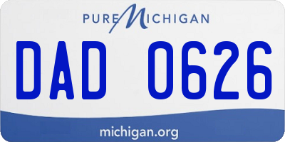MI license plate DAD0626