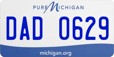 MI license plate DAD0629