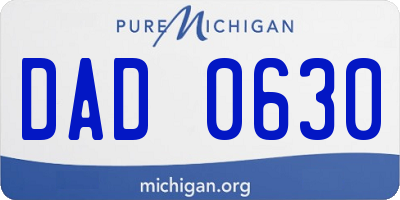 MI license plate DAD0630