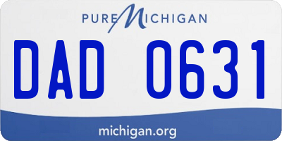 MI license plate DAD0631