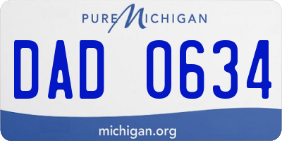 MI license plate DAD0634