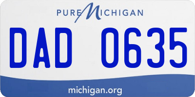 MI license plate DAD0635