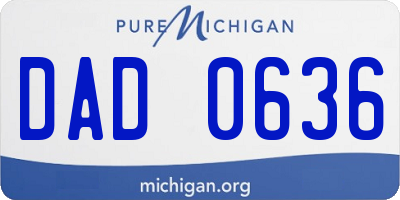MI license plate DAD0636