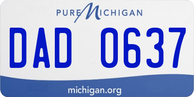 MI license plate DAD0637