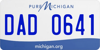 MI license plate DAD0641