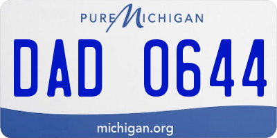 MI license plate DAD0644