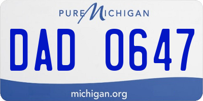MI license plate DAD0647