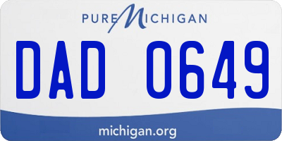 MI license plate DAD0649