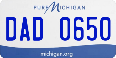 MI license plate DAD0650