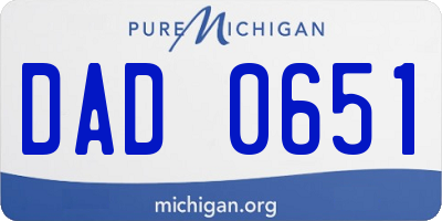 MI license plate DAD0651