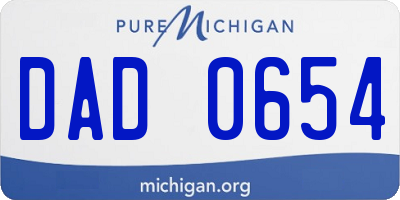 MI license plate DAD0654