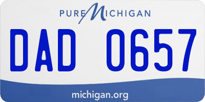 MI license plate DAD0657