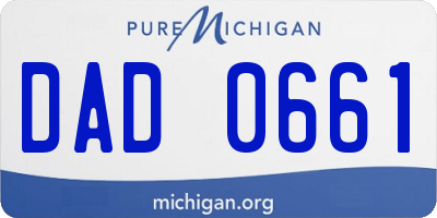 MI license plate DAD0661