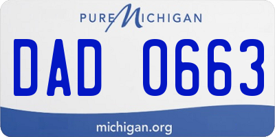 MI license plate DAD0663