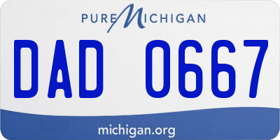MI license plate DAD0667