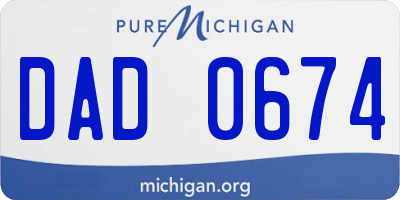 MI license plate DAD0674