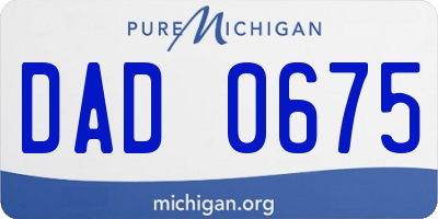 MI license plate DAD0675