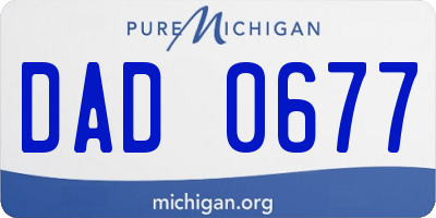 MI license plate DAD0677