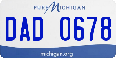 MI license plate DAD0678