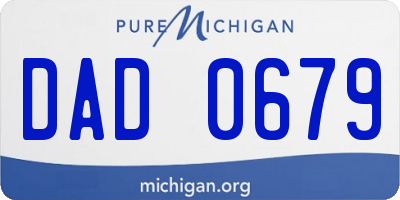 MI license plate DAD0679