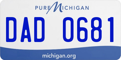 MI license plate DAD0681