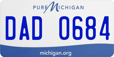 MI license plate DAD0684