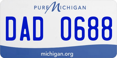 MI license plate DAD0688