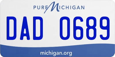 MI license plate DAD0689