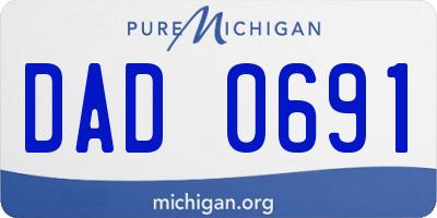 MI license plate DAD0691