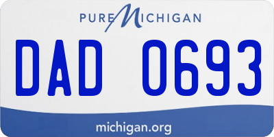 MI license plate DAD0693