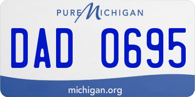 MI license plate DAD0695