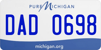 MI license plate DAD0698