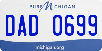 MI license plate DAD0699