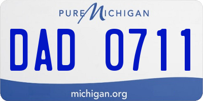 MI license plate DAD0711