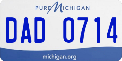MI license plate DAD0714