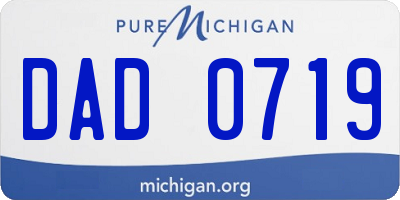 MI license plate DAD0719